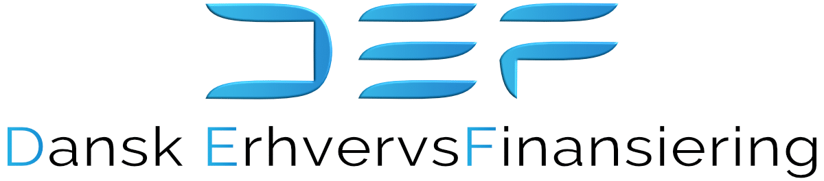 Dansk ErhvervsFinansiering logo i blå og sort med DEF initialer